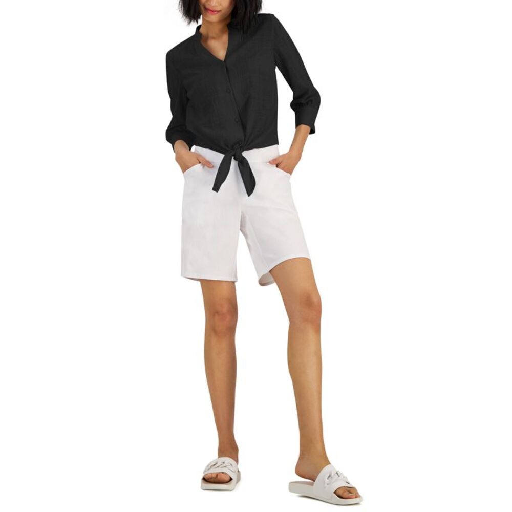 INC International Concepts Womens Tie Hem Button Down Top